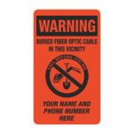 Warning Buried Fiber Optic Cable - 3 1/2" x 6"